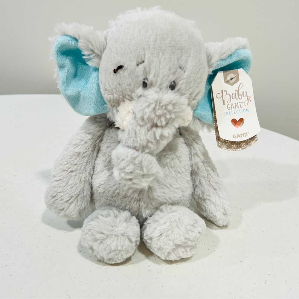GANZ Baby Collection Elephant Plush in Gray and Blue